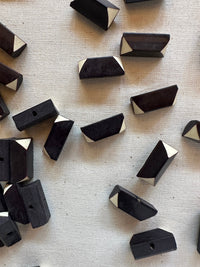 Vintage Italian Geometric Shirt Buttons - Black - L'Etoffe Fabrics LLC