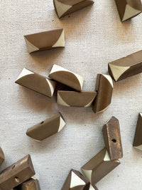 Vintage Italian Geometric Shirt Buttons - Taupe - L'Etoffe Fabrics LLC