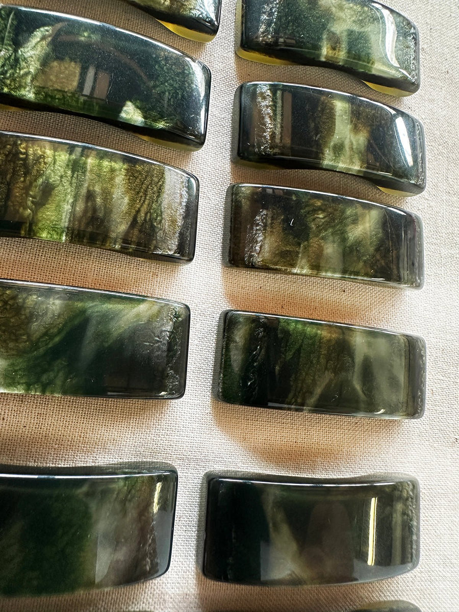 Vintage Italian Green Storm Bar Buttons - L'Etoffe Fabrics LLC