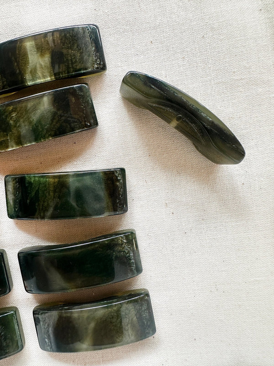 Vintage Italian Green Storm Bar Buttons - L'Etoffe Fabrics LLC