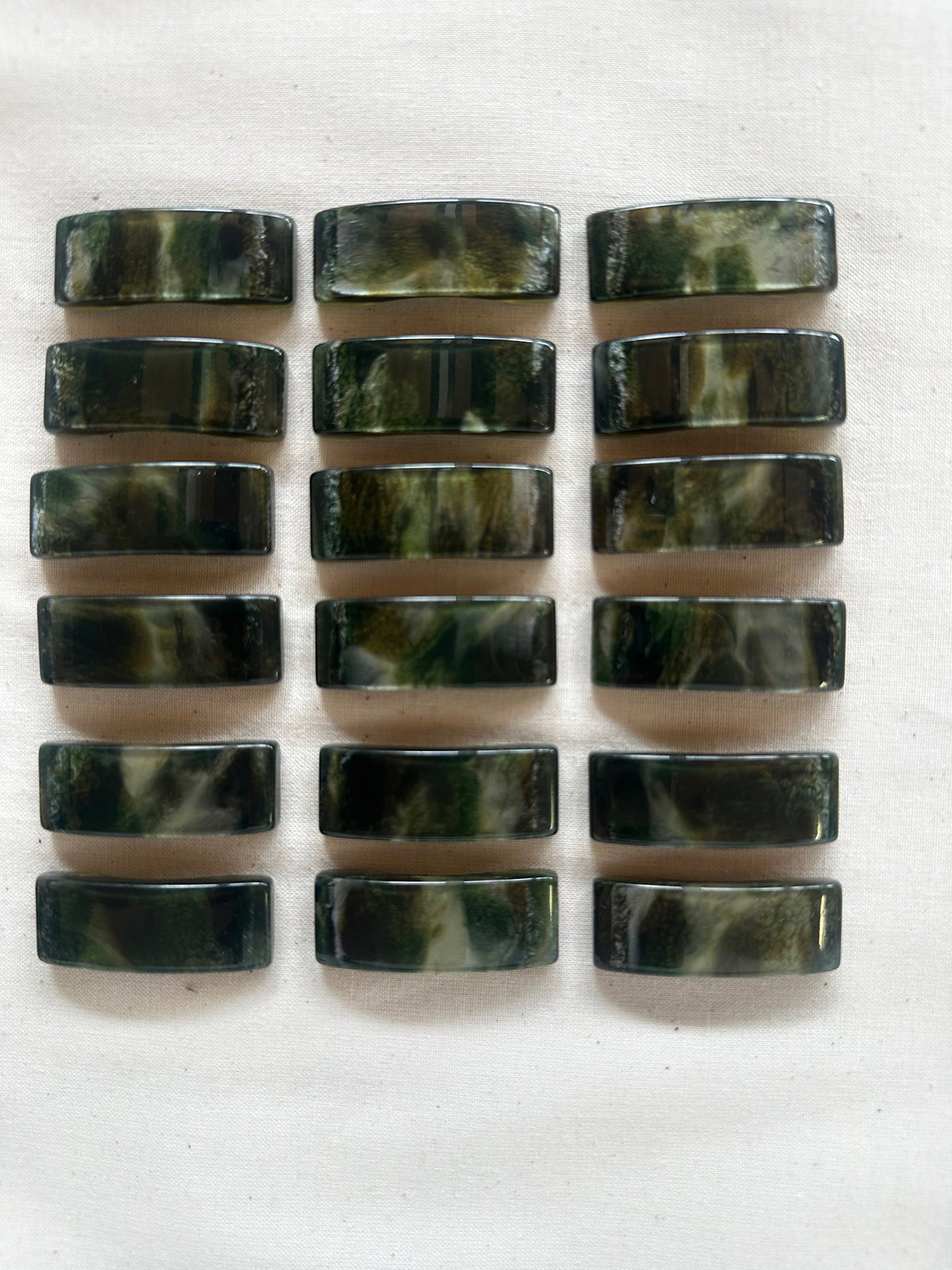 Vintage Italian Green Storm Bar Buttons - L'Etoffe Fabrics LLC