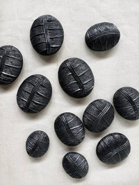 Vintage Italian Gunmetal Plastic Organic Nut Shell Buttons - L'Etoffe Fabrics LLC