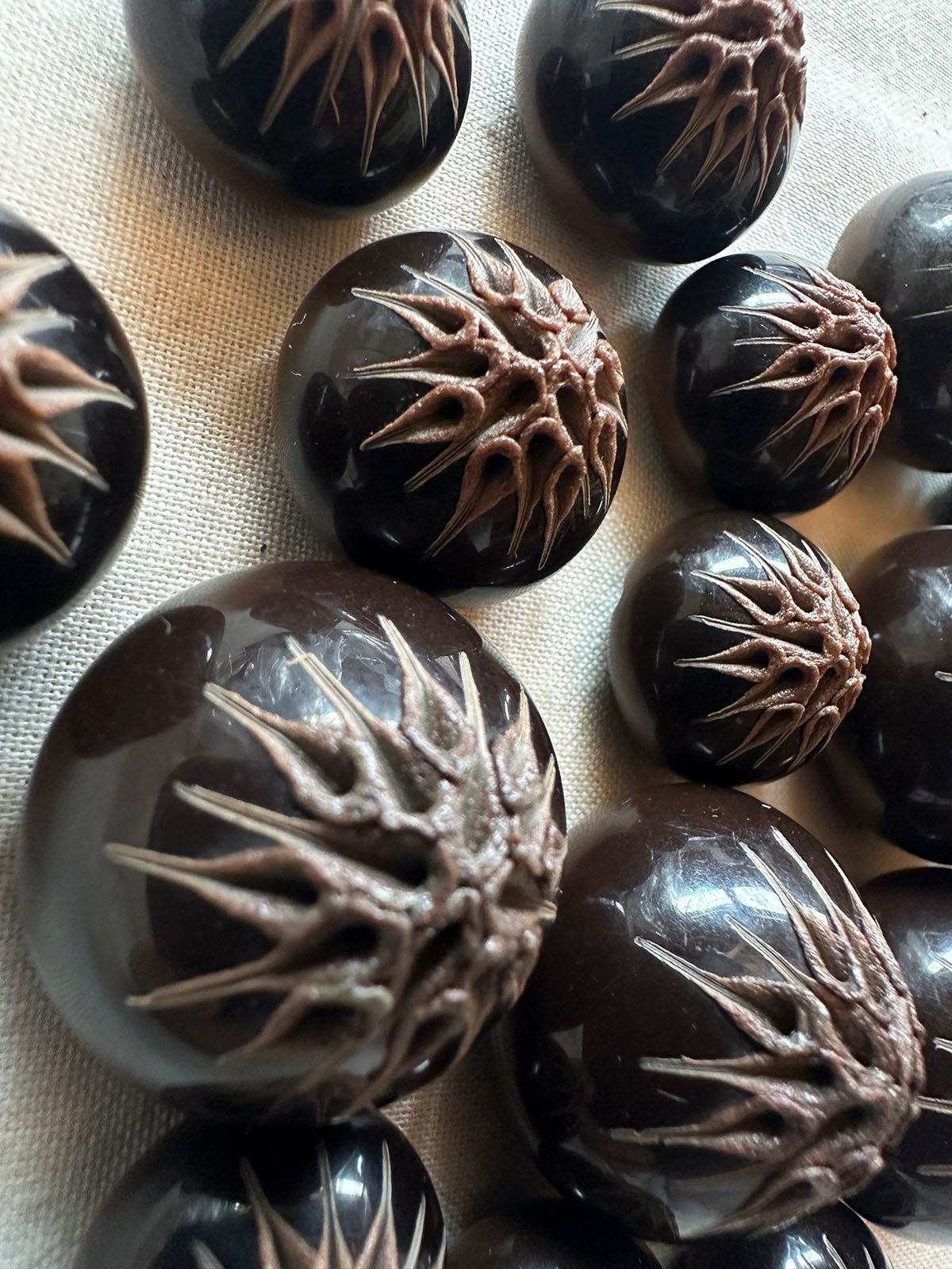 Vintage Italian Hand Finished Thistle Pod Buttons - L'Etoffe Fabrics LLC