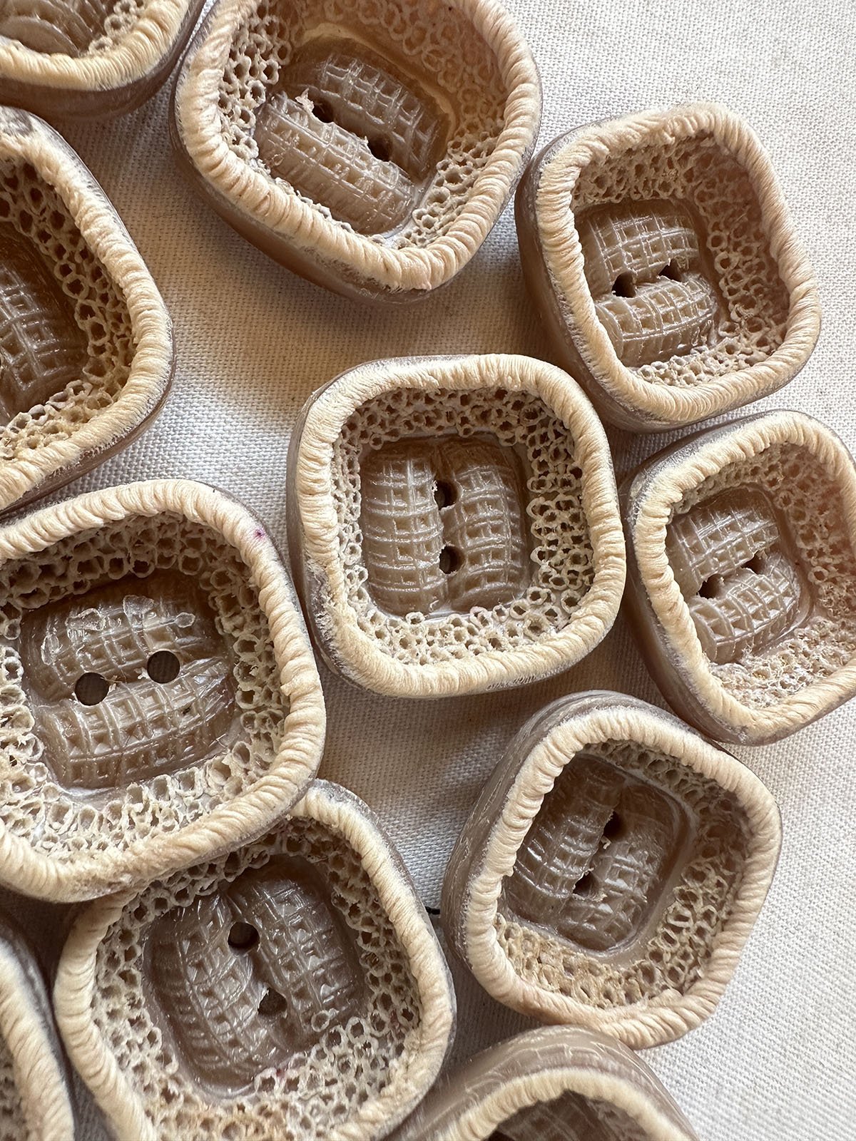 Vintage Italian Handmade Pillow Coat Buttons - L'Etoffe Fabrics LLC