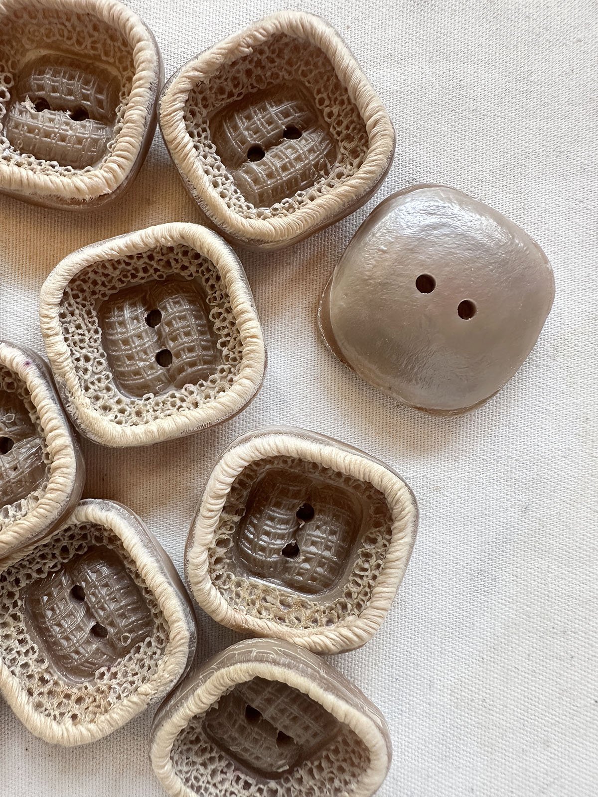 Vintage Italian Handmade Pillow Coat Buttons - L'Etoffe Fabrics LLC