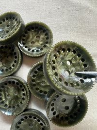 Vintage Italian Industrial Design Experimental Buttons - Olive - L'Etoffe Fabrics LLC