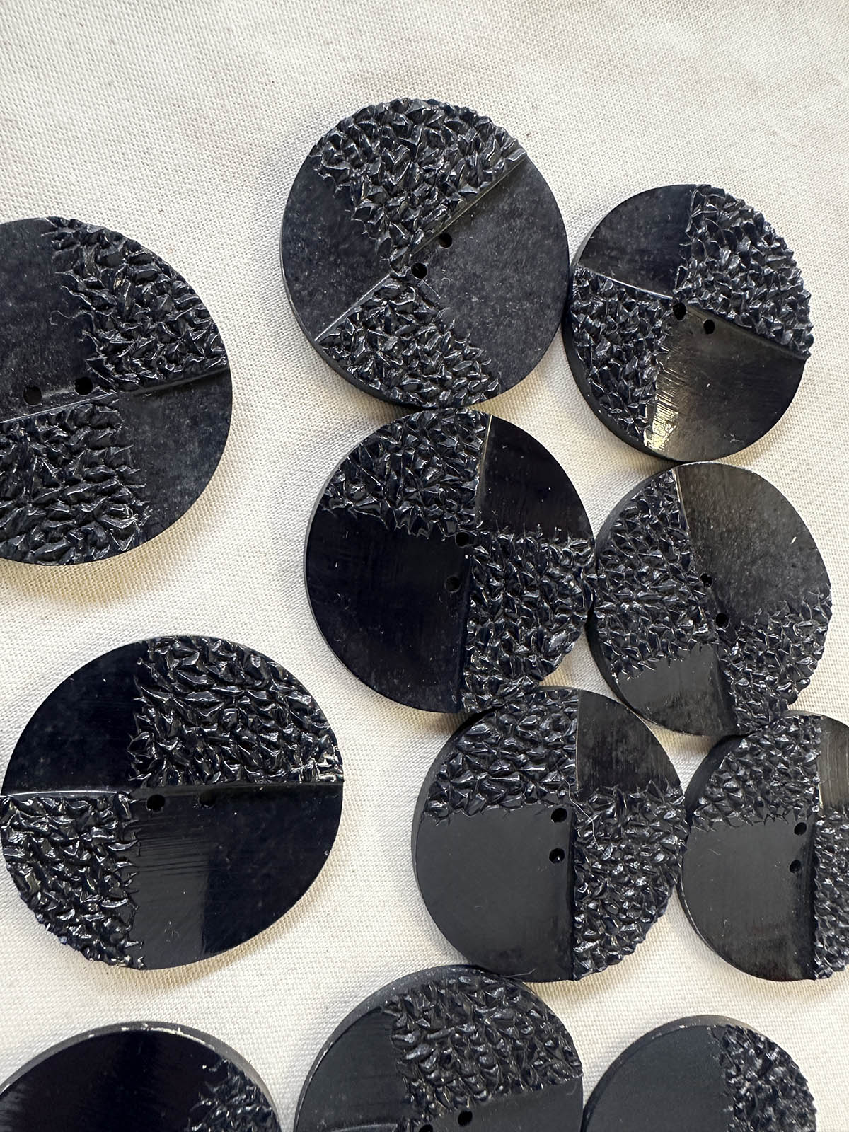 Vintage Italian Lava Rock Buttons - L'Etoffe Fabrics LLC