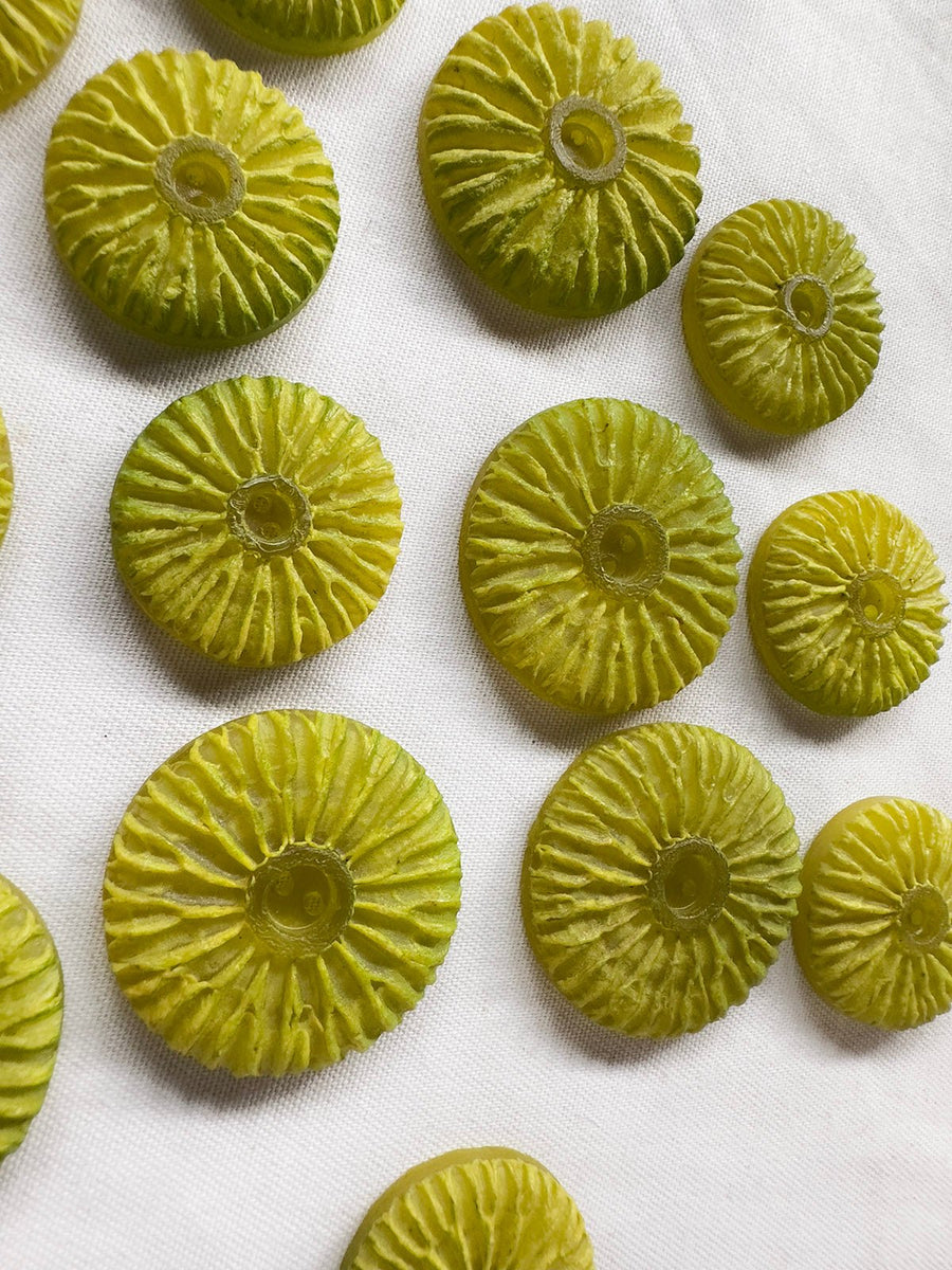Vintage Italian Lime Sunshine Buttons - L'Etoffe Fabrics LLC