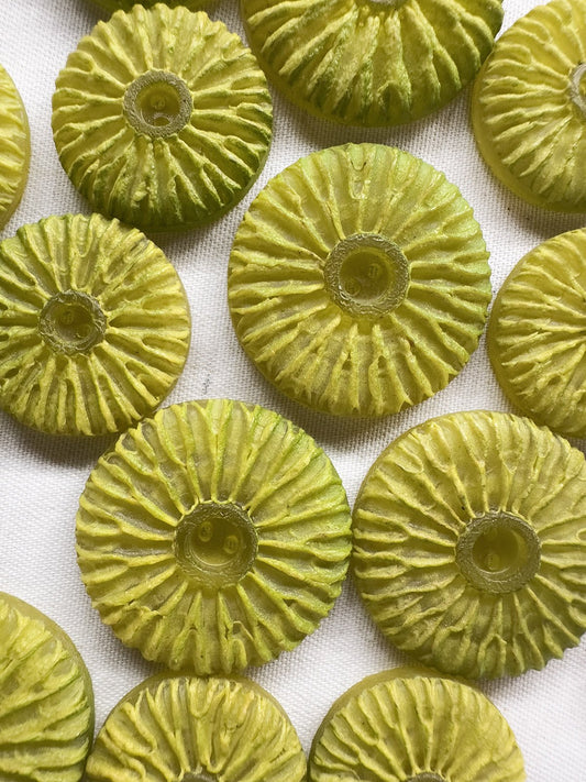 Vintage Italian Lime Sunshine Buttons - L'Etoffe Fabrics LLC