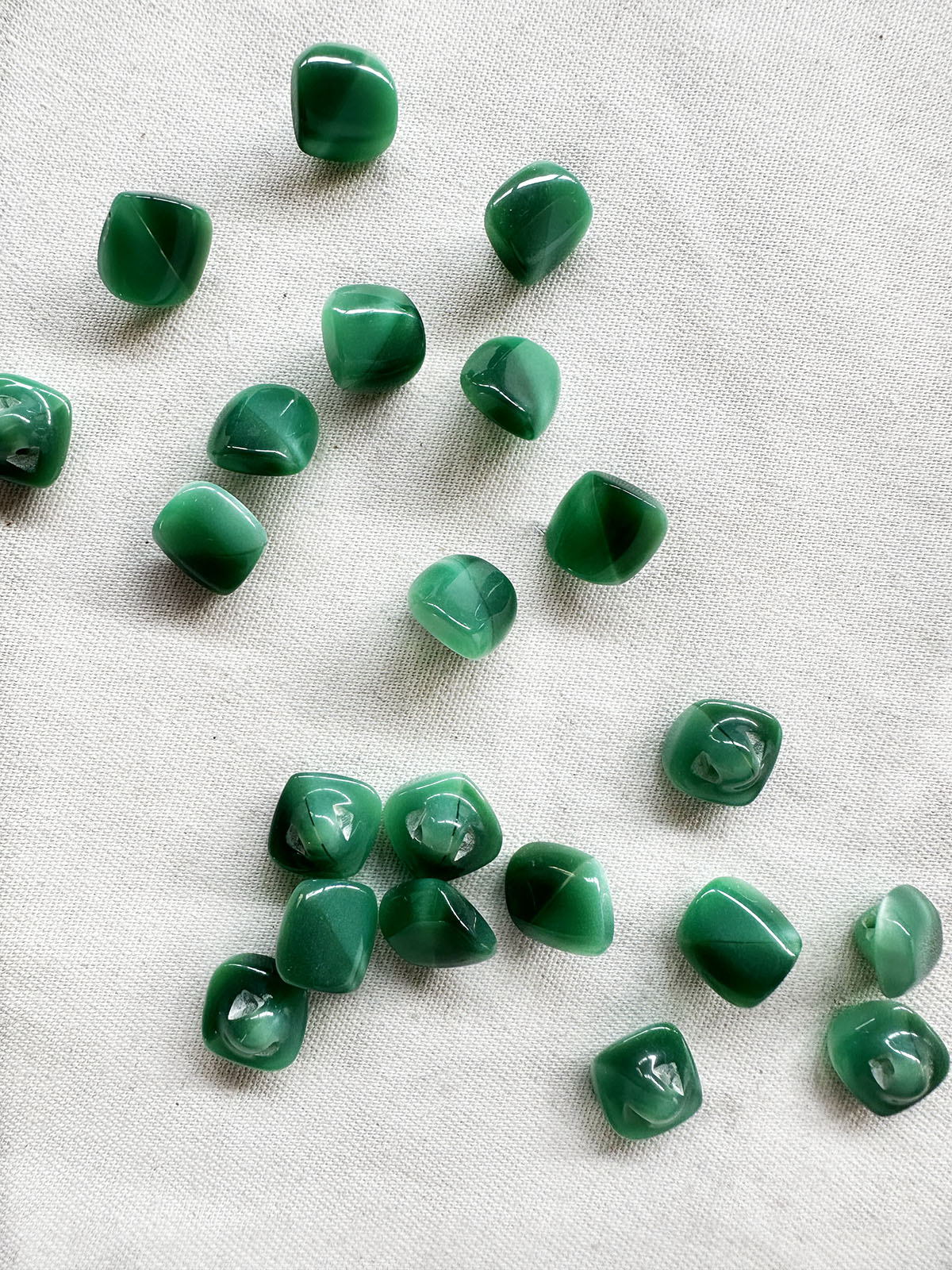 Vintage Italian Little Jade Green Buttons - L'Etoffe Fabrics LLC