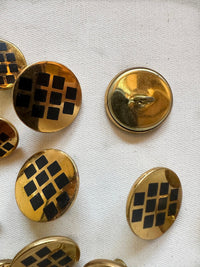 Vintage Italian Main Frame Brass Buttons - L'Etoffe Fabrics LLC