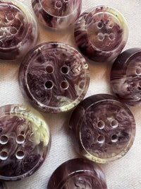 Vintage Italian Marbled Clear Wine Ivory Buttons - L'Etoffe Fabrics LLC