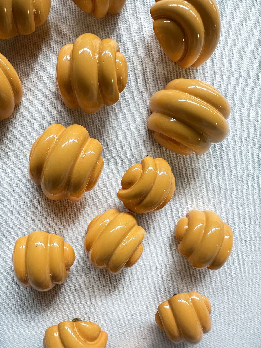 Vintage Italian Marigold Glossy Futurist - L'Etoffe Fabrics LLC