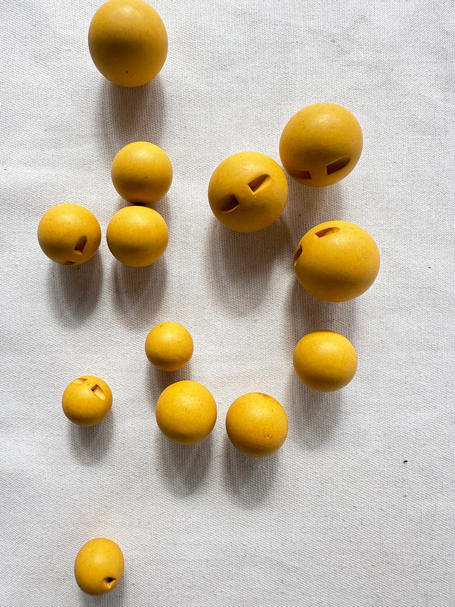 Vintage Italian Matte Ball Buttons Golden Rod - L'Etoffe Fabrics LLC