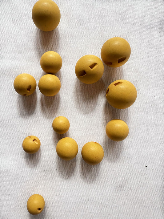 Vintage Italian Matte Ball Buttons Goldenrod - L'Etoffe Fabrics LLC