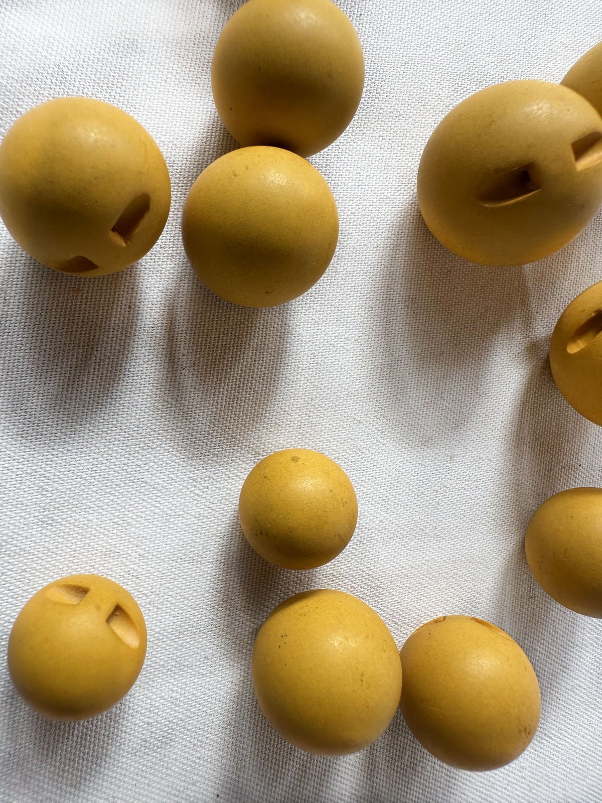 Vintage Italian Matte Ball Buttons Goldenrod - L'Etoffe Fabrics LLC