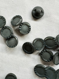 Vintage Italian Matte Green Gunmetal Industrial Shirt Buttons - L'Etoffe Fabrics LLC