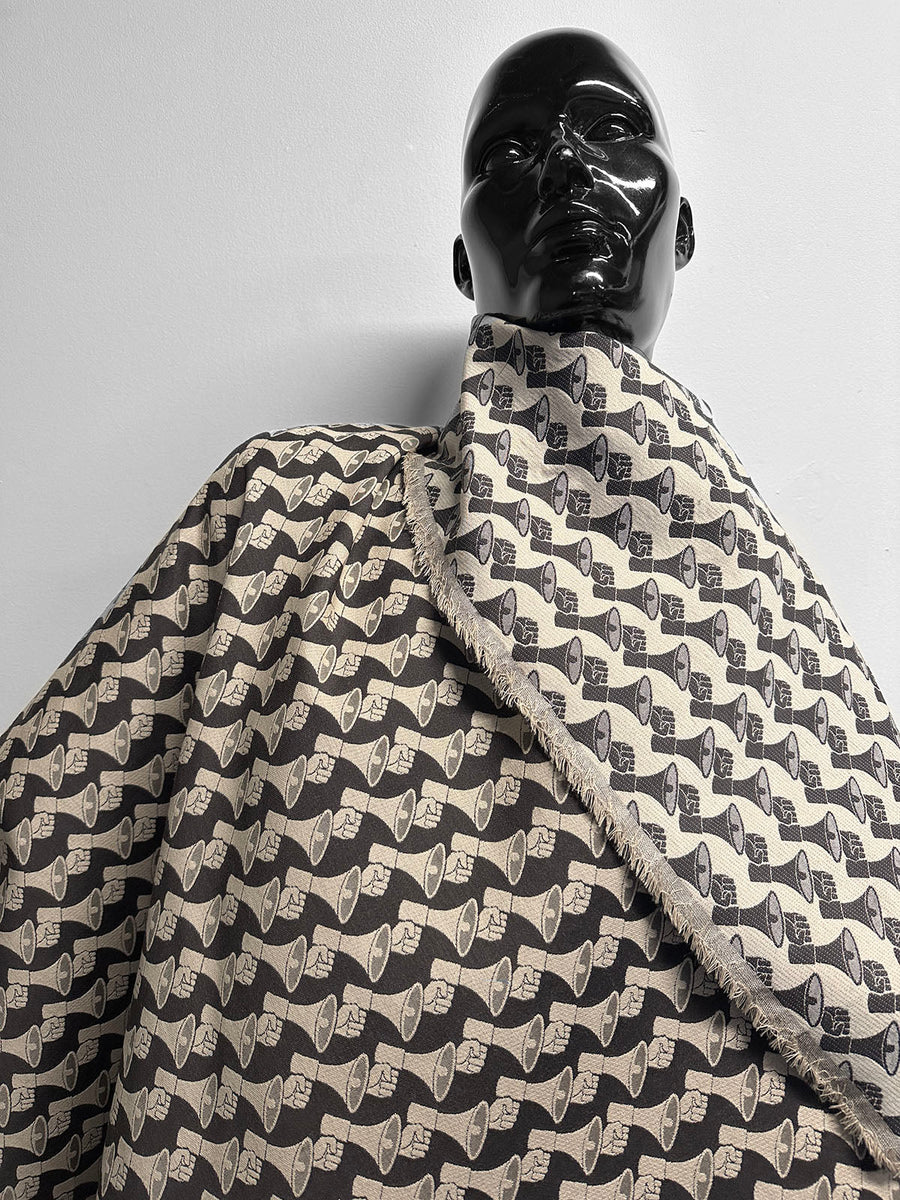 Vintage Italian Megaphone Jaquard Wool Suiting - L'Etoffe Fabrics LLC