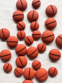 Vintage Italian Midcentury Matte Orange Buttons - L'Etoffe Fabrics LLC
