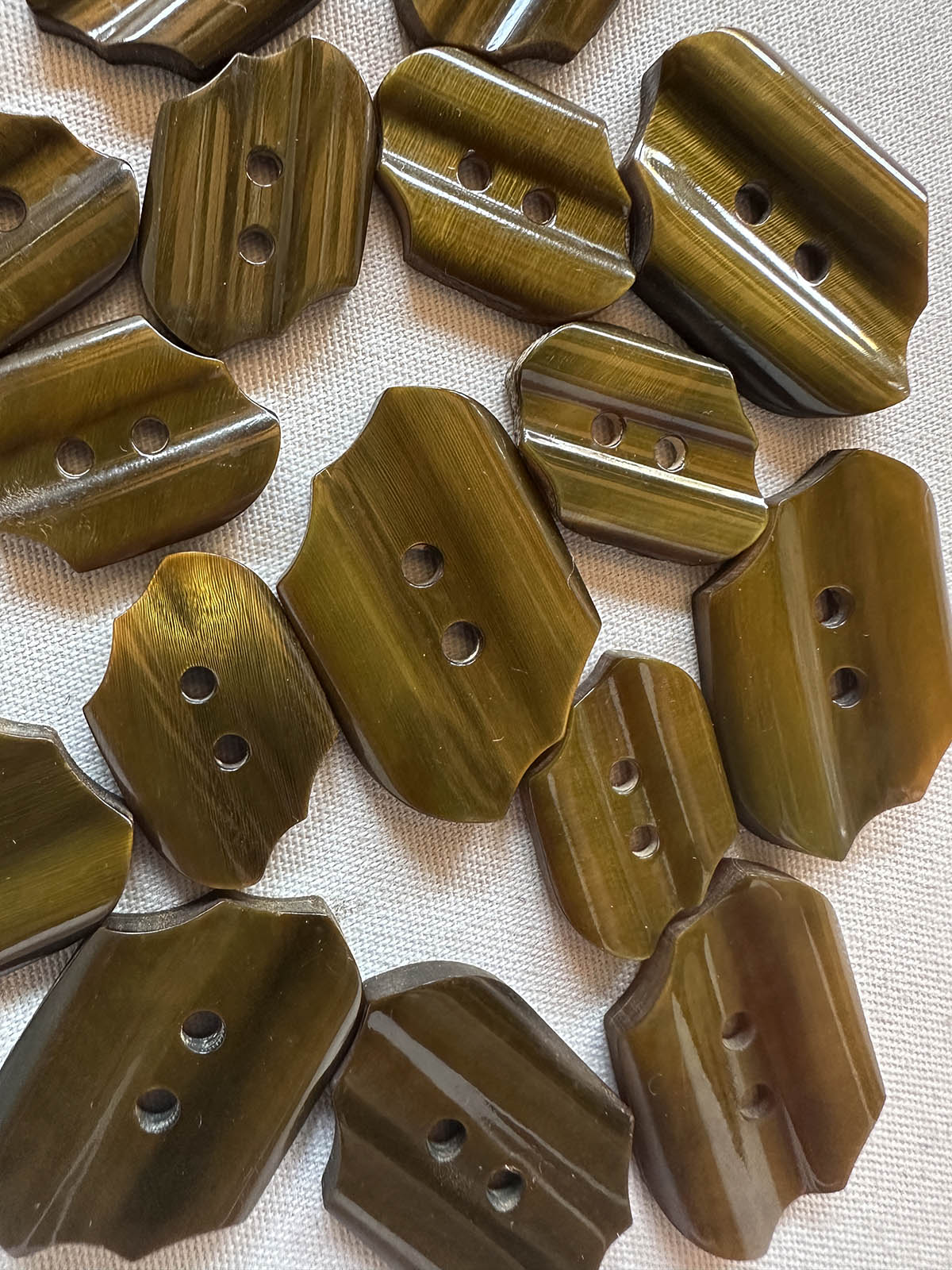 Vintage Italian Ochre Jagged Buttons - L'Etoffe Fabrics LLC