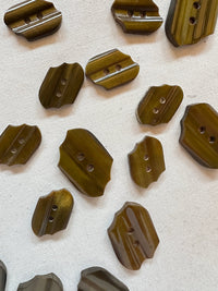 Vintage Italian Ochre Jagged Buttons - L'Etoffe Fabrics LLC