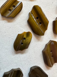 Vintage Italian Ochre Jagged Buttons - L'Etoffe Fabrics LLC