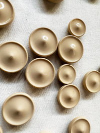 Vintage Italian Peaked Buttons Glossy Beige - L'Etoffe Fabrics LLC