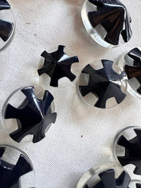 Vintage Italian Pinwheel Buttons - Midnight Almost Black - L'Etoffe Fabrics LLC