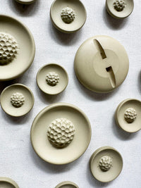 Vintage Italian Pistil Buttons Matte Bone - L'Etoffe Fabrics LLC