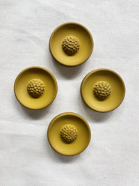 Vintage Italian Pistil Buttons Matte Ochre - L'Etoffe Fabrics LLC