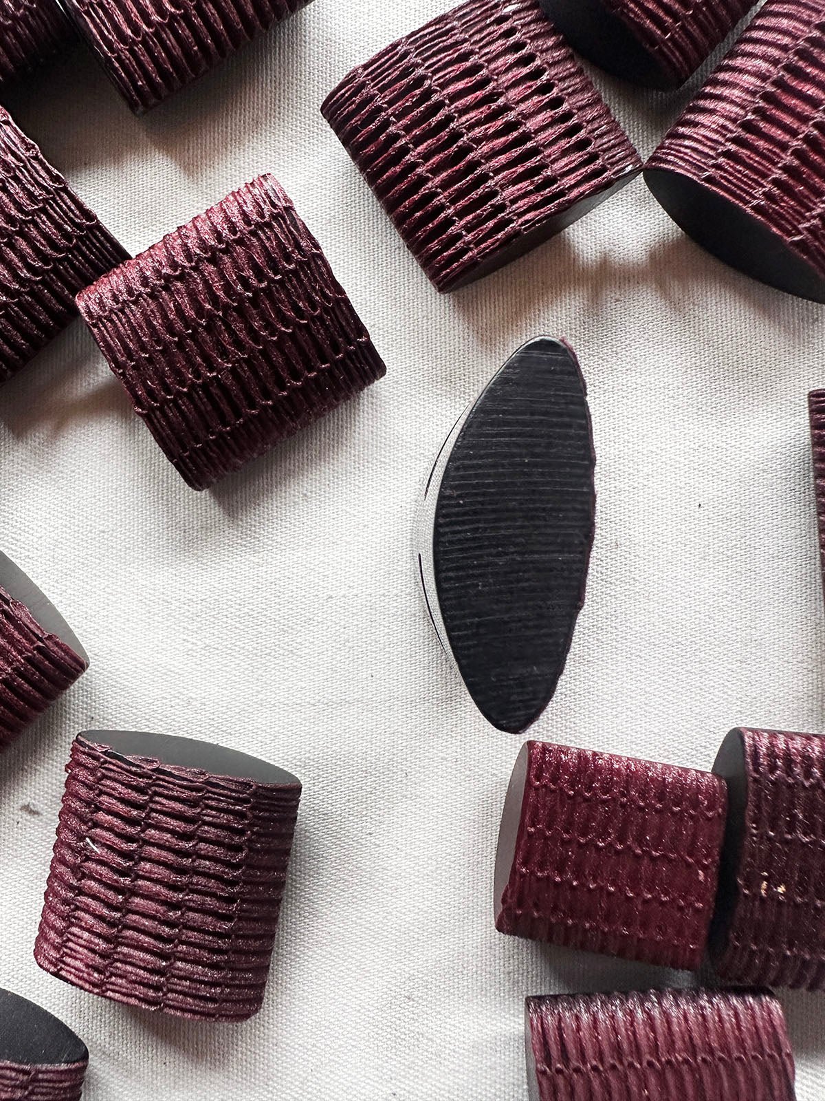 Vintage Italian Plum Basket Texture Buttons - L'Etoffe Fabrics LLC