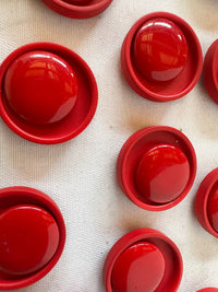 Vintage Italian Red Disc Space Age Buttons - L'Etoffe Fabrics LLC