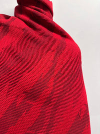 Vintage Italian Red Graphic Weave Woolen Ziggy Stardust - L'Etoffe Fabrics LLC