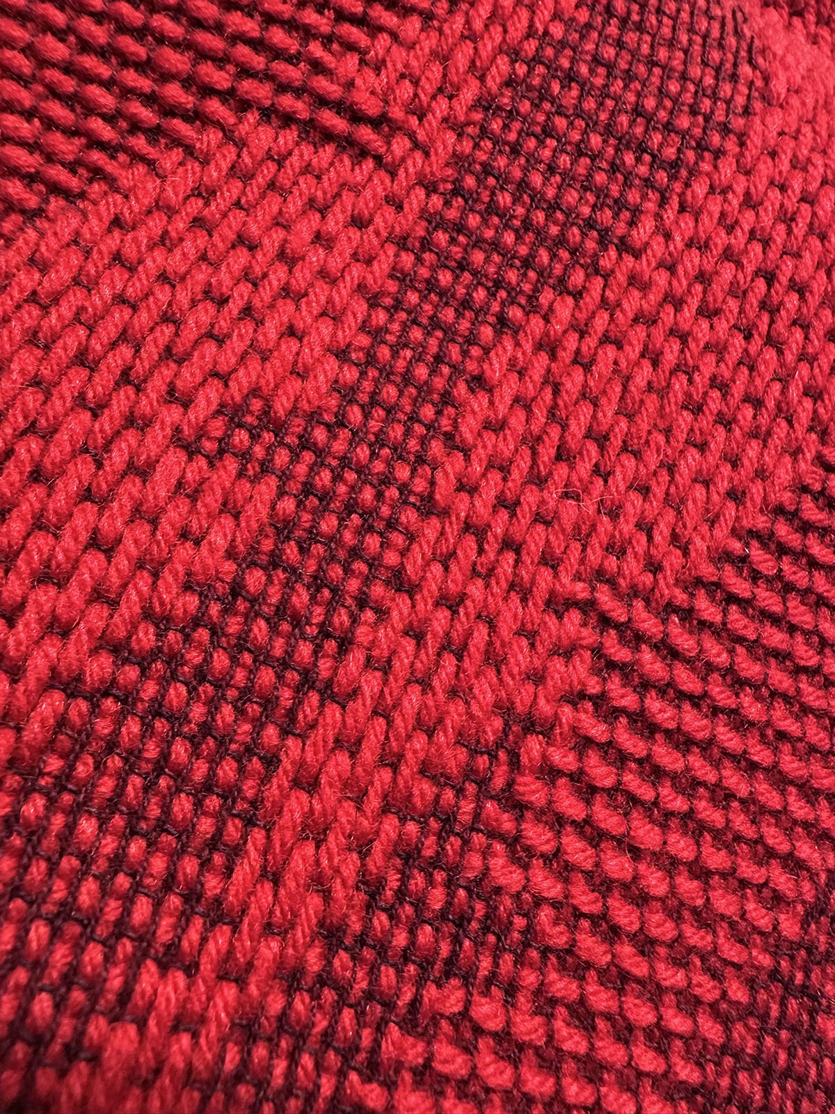 Vintage Italian Red Graphic Weave Woolen Ziggy Stardust - L'Etoffe Fabrics LLC