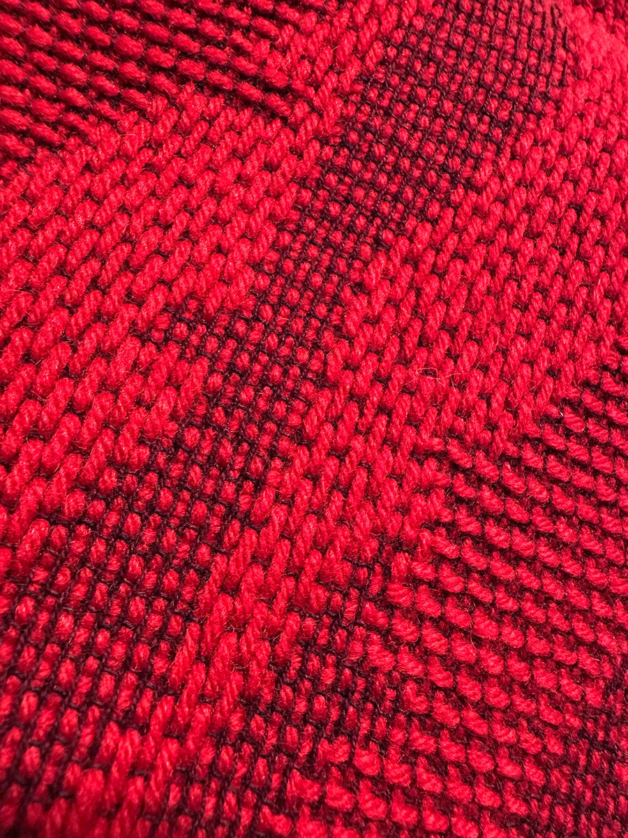 Vintage Italian Red Graphic Weave Woolen Ziggy Stardust - L'Etoffe Fabrics LLC