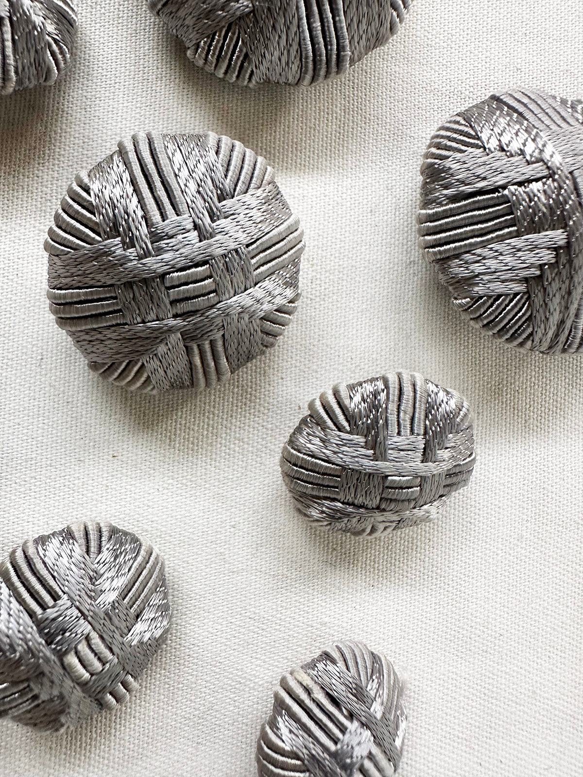 Vintage Italian Silver Passementarie Buttons - L'Etoffe Fabrics LLC