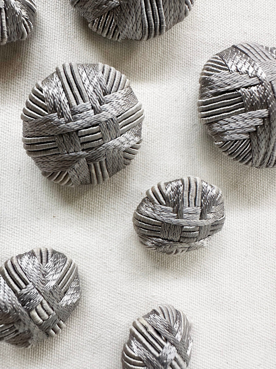 Vintage Italian Silver Passementarie Buttons - L'Etoffe Fabrics LLC