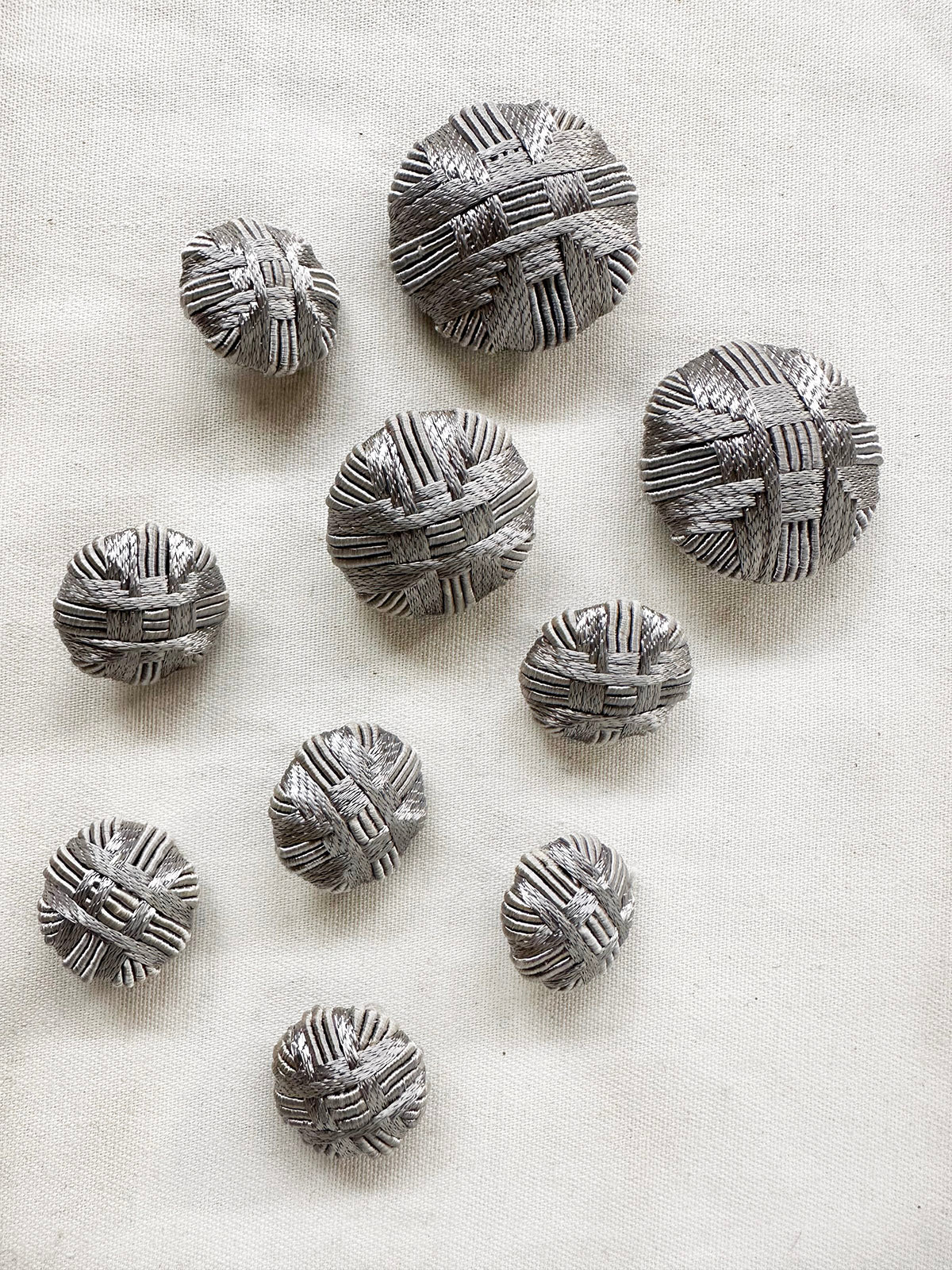 Vintage Italian Silver Passementarie Buttons - L'Etoffe Fabrics LLC
