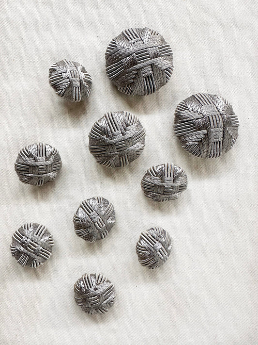 Vintage Italian Silver Passementarie Buttons - L'Etoffe Fabrics LLC