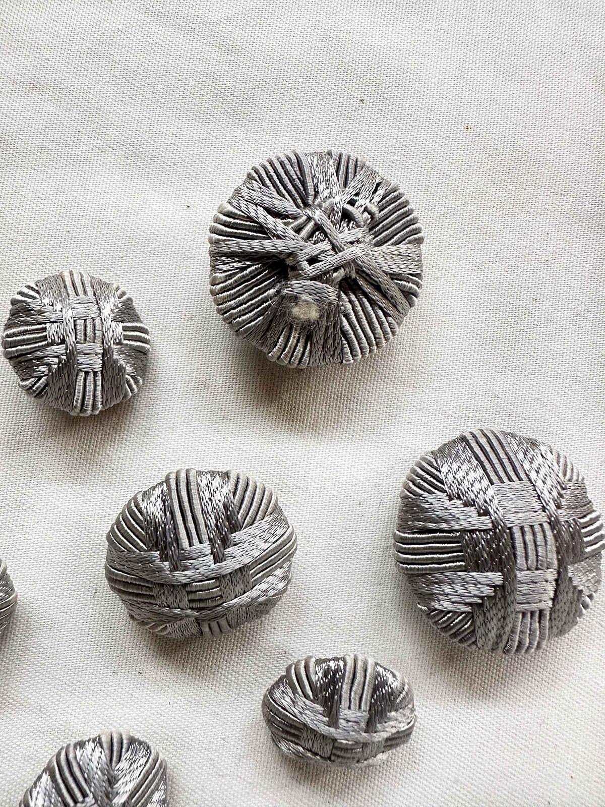 Vintage Italian Silver Passementarie Buttons - L'Etoffe Fabrics LLC