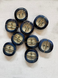Vintage Italian Space Age Brass Band Buttons - L'Etoffe Fabrics LLC