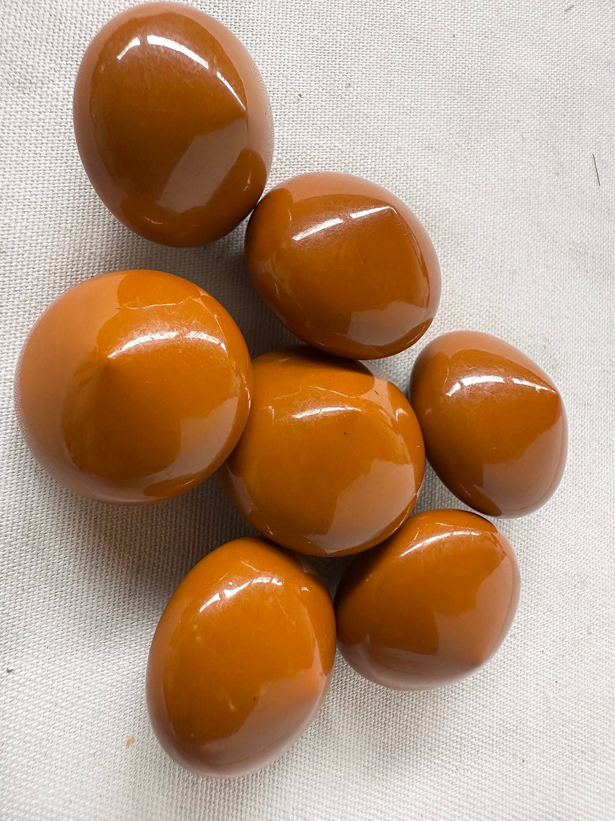 Vintage Italian Spinning Top Buttons Burnt Sienna - L'Etoffe Fabrics LLC