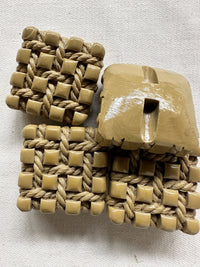 Vintage Italian Taupe Rope Weave Buttons - L'Etoffe Fabrics LLC