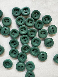 Vintage Italian Thick Square Shirt Buttons In French Army Green - L'Etoffe Fabrics LLC