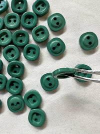 Vintage Italian Thick Square Shirt Buttons In French Army Green - L'Etoffe Fabrics LLC