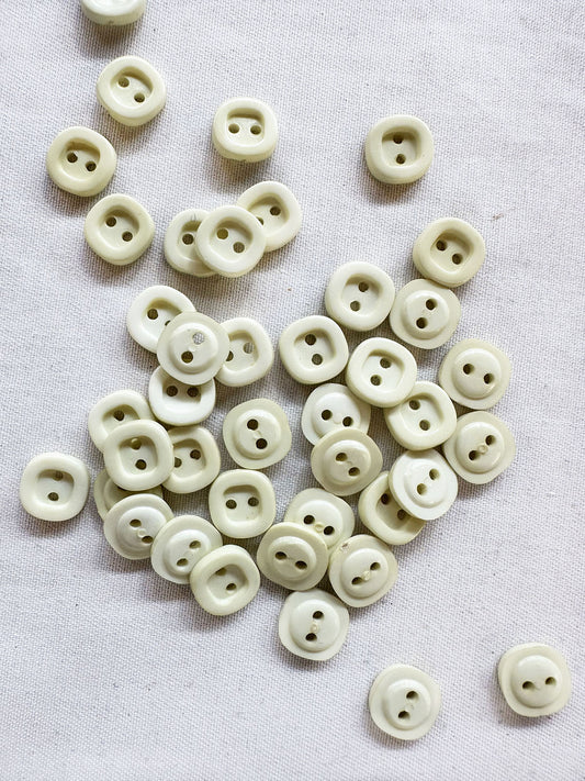 Vintage Italian Thick Square Shirt Buttons In Lemon Ice - L'Etoffe Fabrics LLC