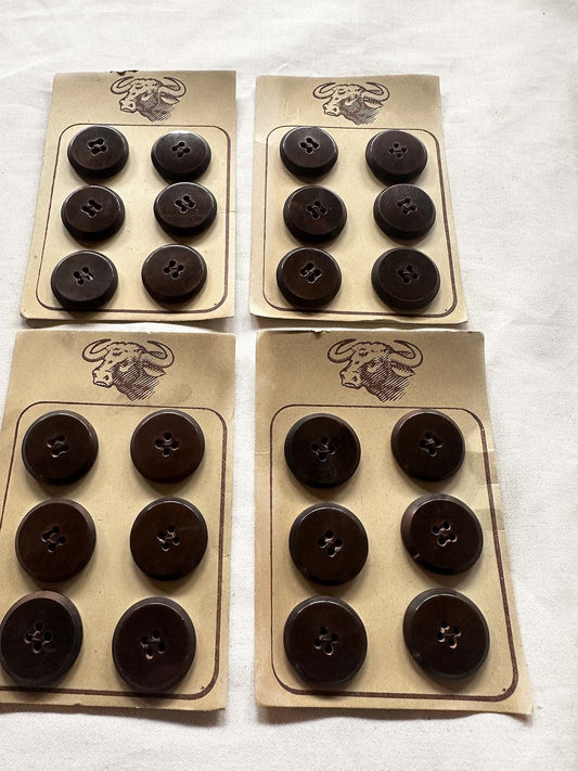 Vintage Italian Trench Coat Horn Buttons - L'Etoffe Fabrics LLC