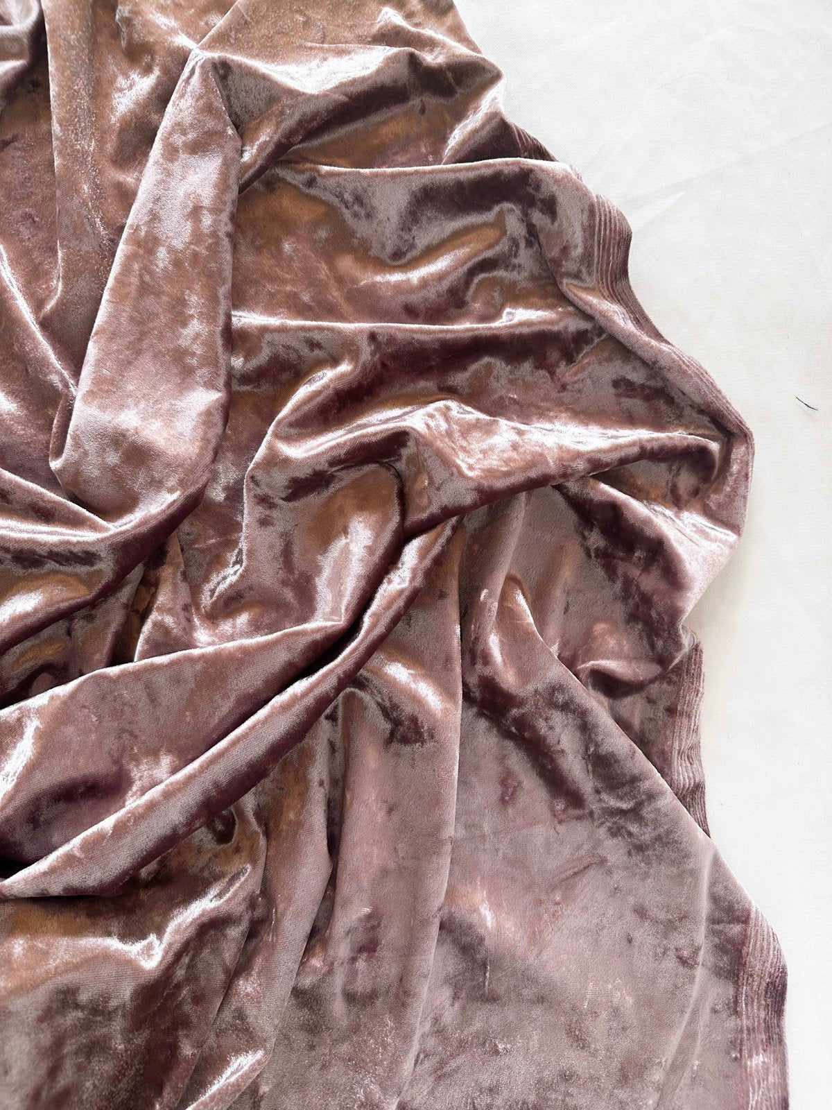 Vintage Rose Crushed Stretch Velvet - L'Etoffe Fabrics LLC