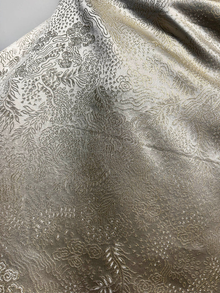 Vintage Satin Gold Matisse Jacquard - L'Etoffe Fabrics LLC