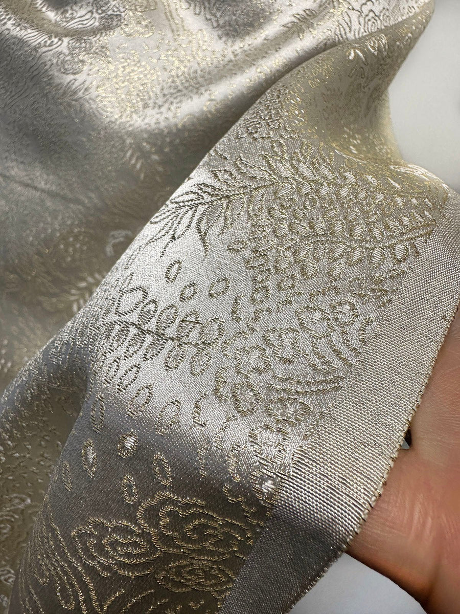 Vintage Satin Gold Matisse Jacquard - L'Etoffe Fabrics LLC